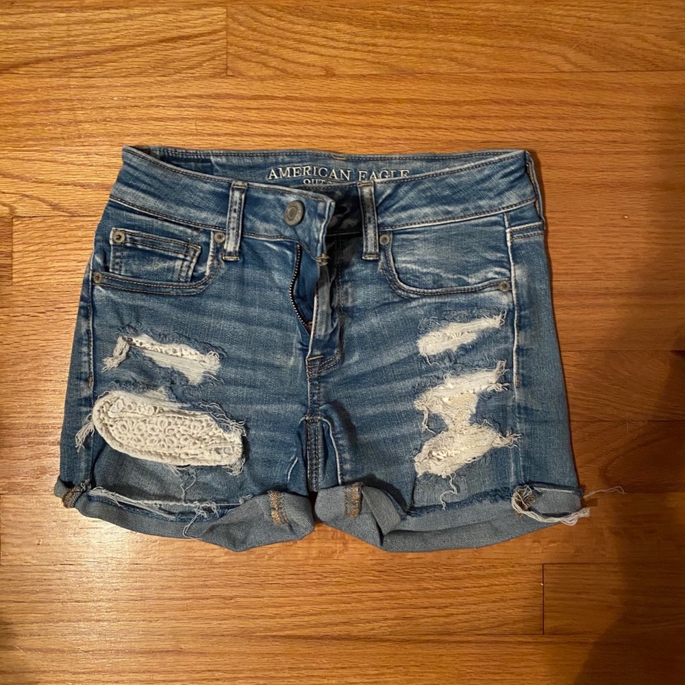 american eagle midi shorts